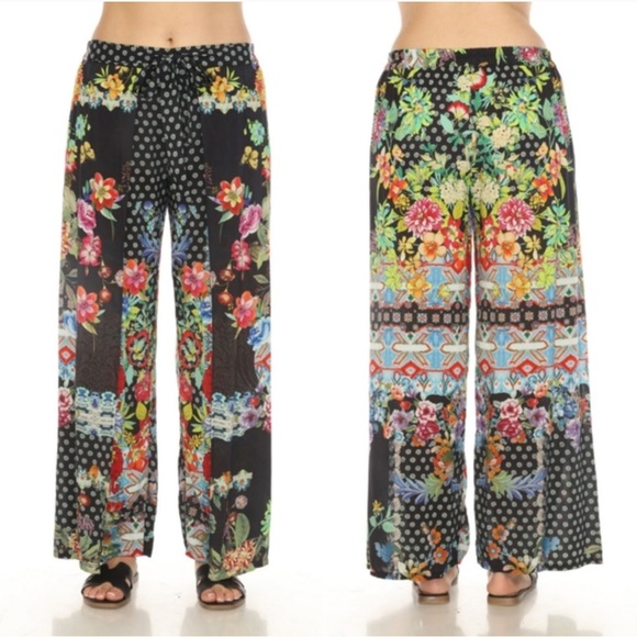 Johnny Was Multicolor Floral Patchwork Pants - Picture 10 of 14